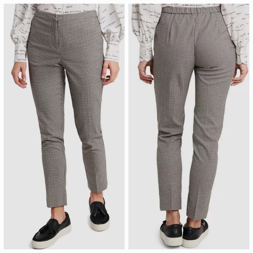 Riley & Rae Size 2 Women's Black Checkered Slim Fit Leg Stretch Ankle Pants